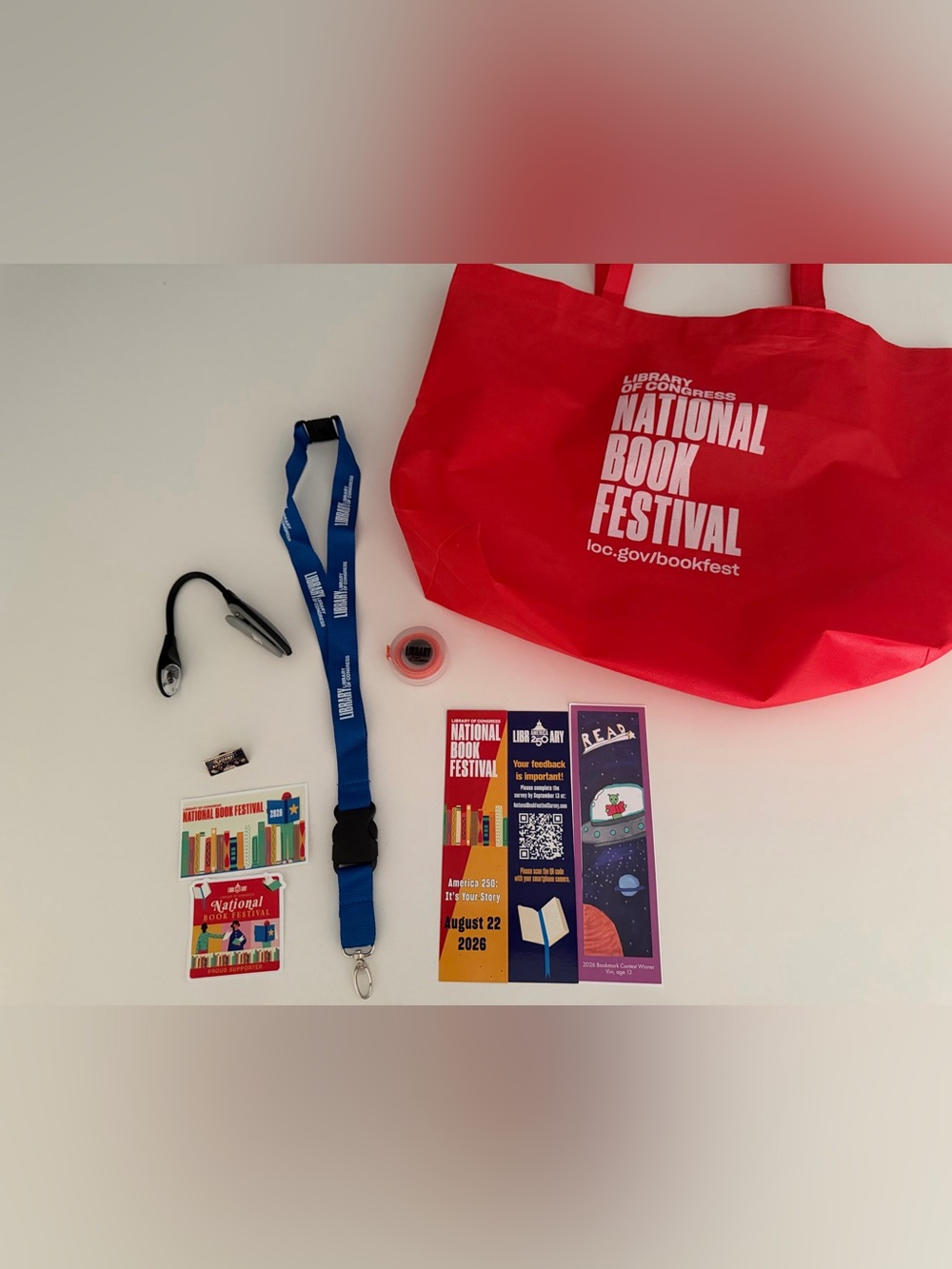 2026 National Book Festival Red Tote Bag Bundle